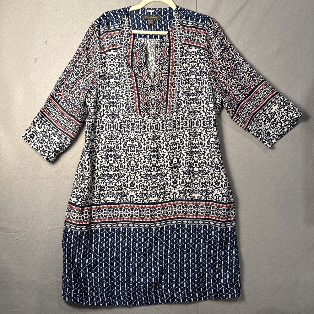 Tommy Bahama Dress Women's XL Blue Floral Shift Pockets Boho Resort Travel